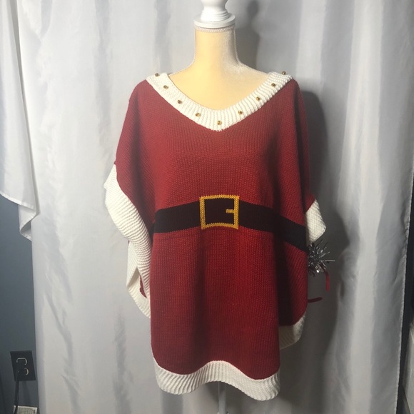 Collection Eighteen Sweaters - Collection Eighteen Santa Poncho w/headband NWT